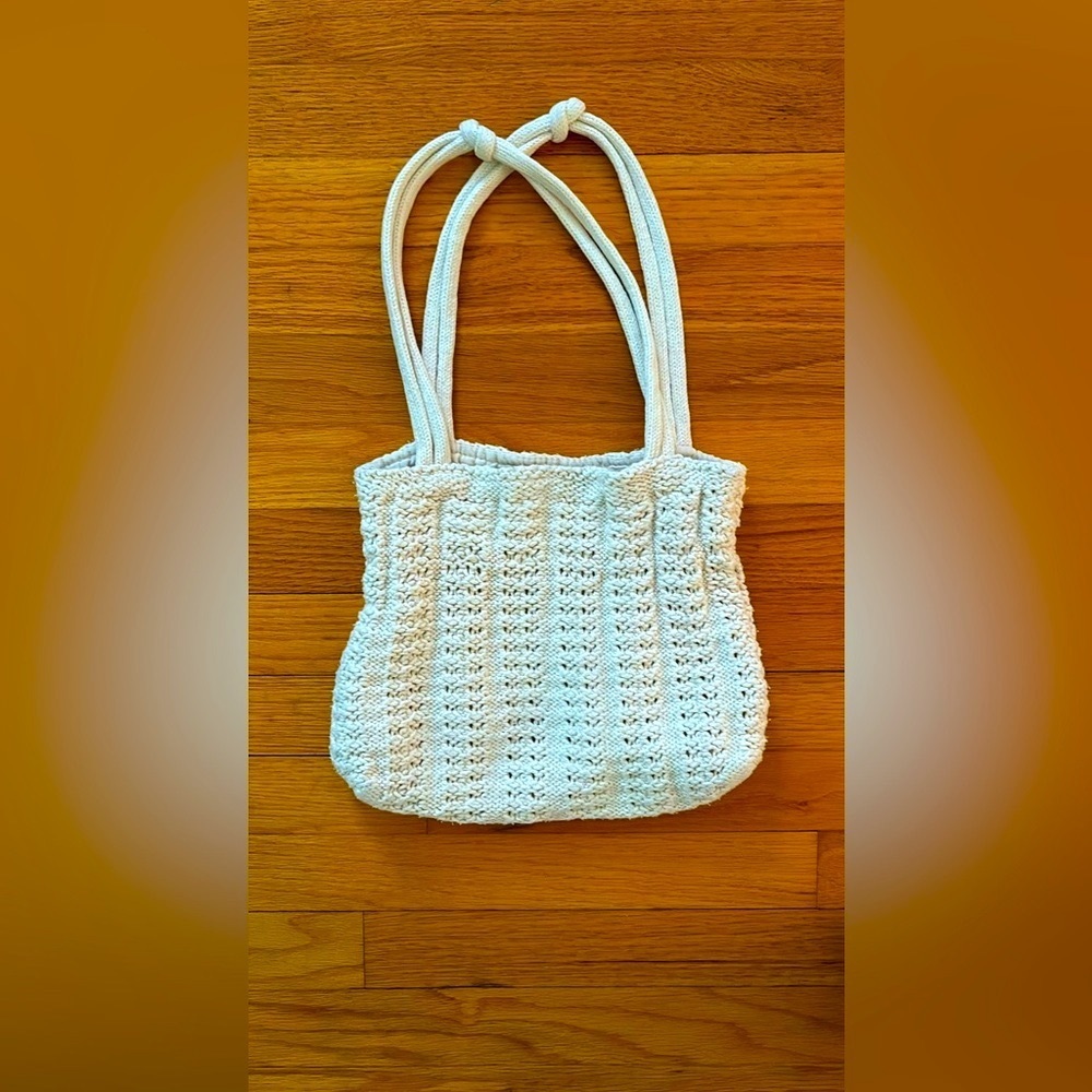 Vintage White Colored Crocheted Purse